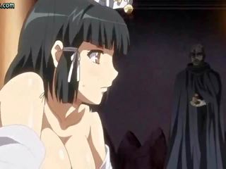 Anime prostitute gets covered in cum
