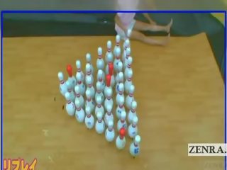 Subtitled japanska amatör bowling spel med fyrkant