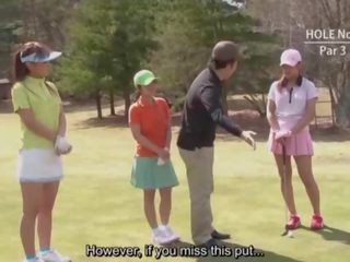 Subtitled ocensurerad högupplöst japanska golf utomhus exposure
