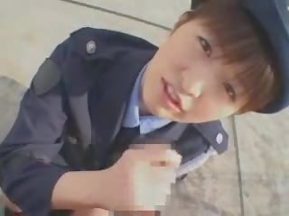 Japanese female cop blowjob