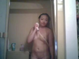 Terrific College Asian Teen In The Shower